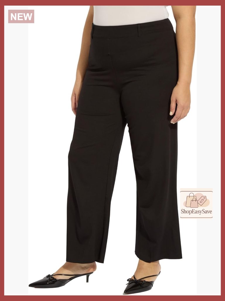 High Waisted Wide Leg Ponte Pants Womens Stretchy Dress Trousers Business Casual